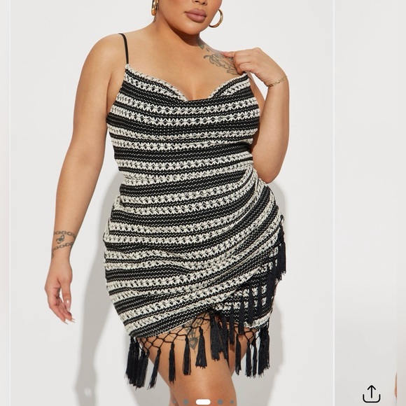 Fashion Nova Other - Black and White Striped Dress Size 1XL